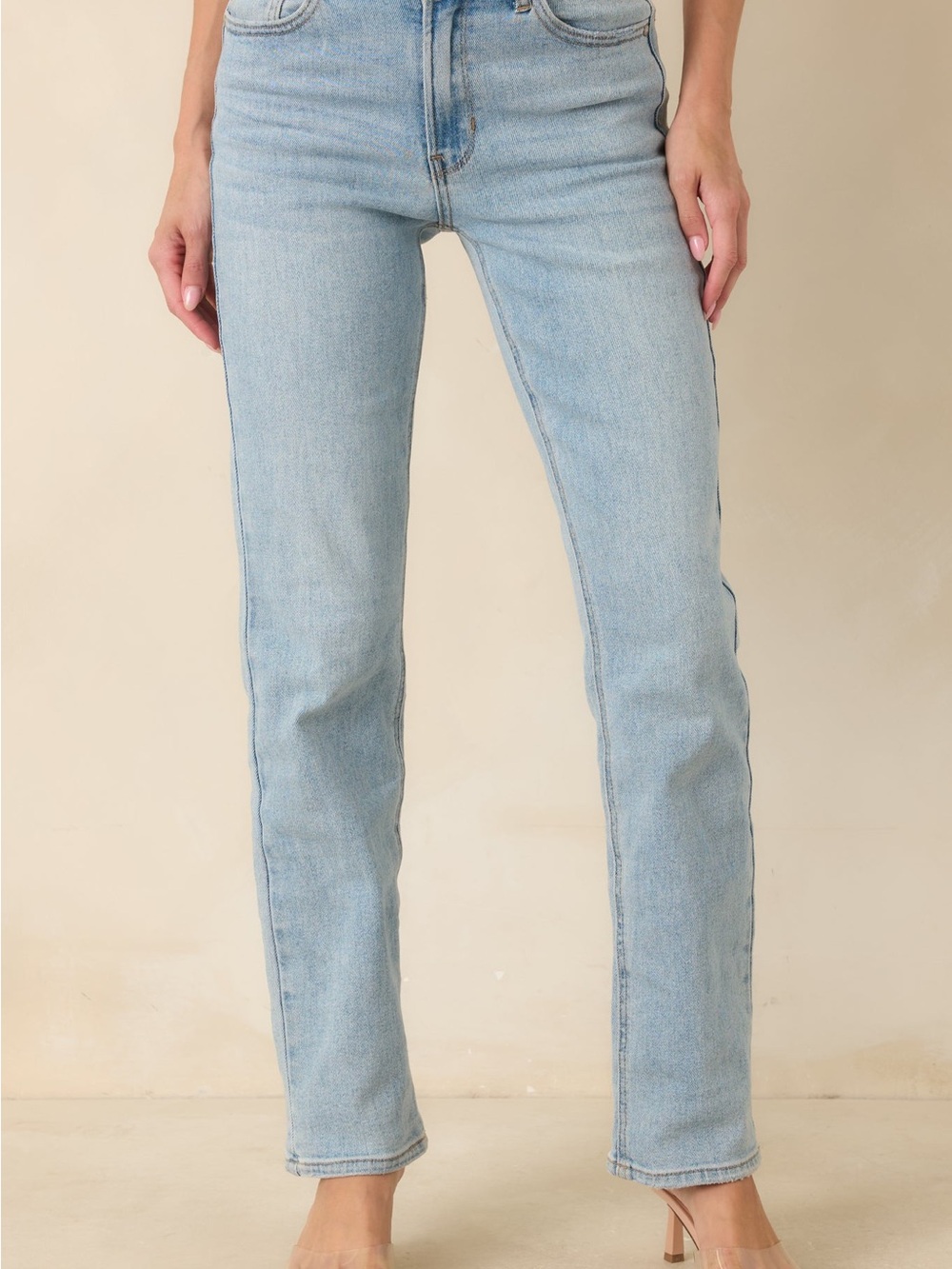 Katch Me Light Wash High Rise Straight Leg Jeans size L / 30